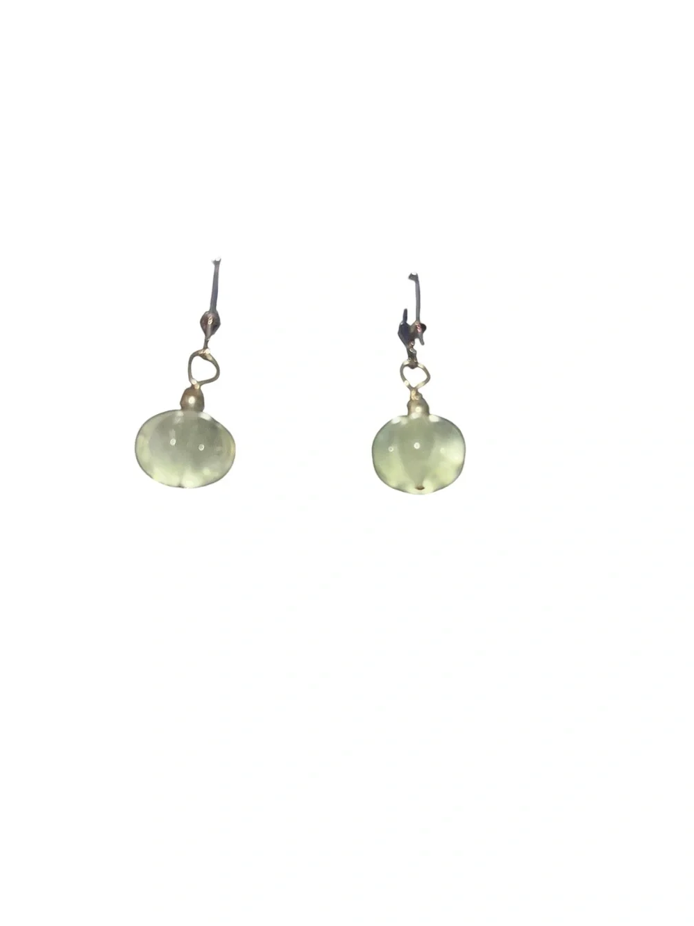 Sea Glass Sea Foam Green Drop Earrings - Picture 4 of 4